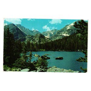 Bear Lake Rocky Mountain National Park Postcard 9500 Ft Longs Peak Scenic View